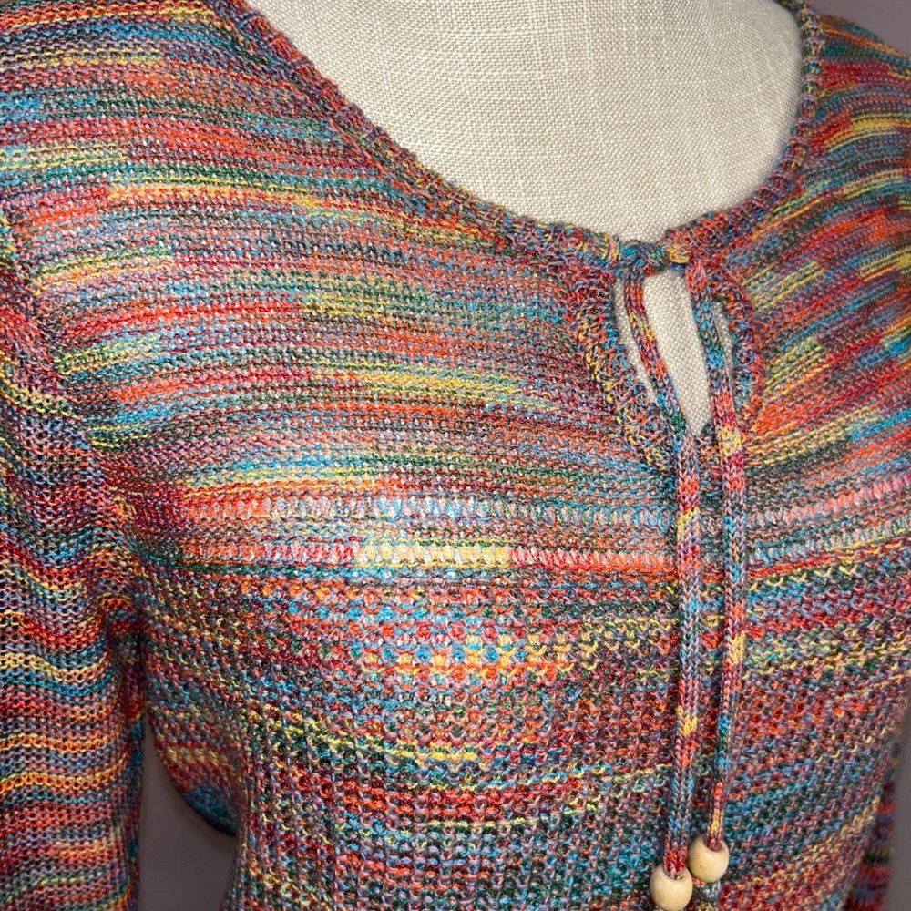 United States Sweaters - Women’s medium lovely 3/4 sleeve mulit-color sweater. - Picture 11 of 11